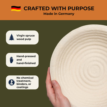 Spruce Wood Pulp Large Round 9" Groove 1kg Banneton