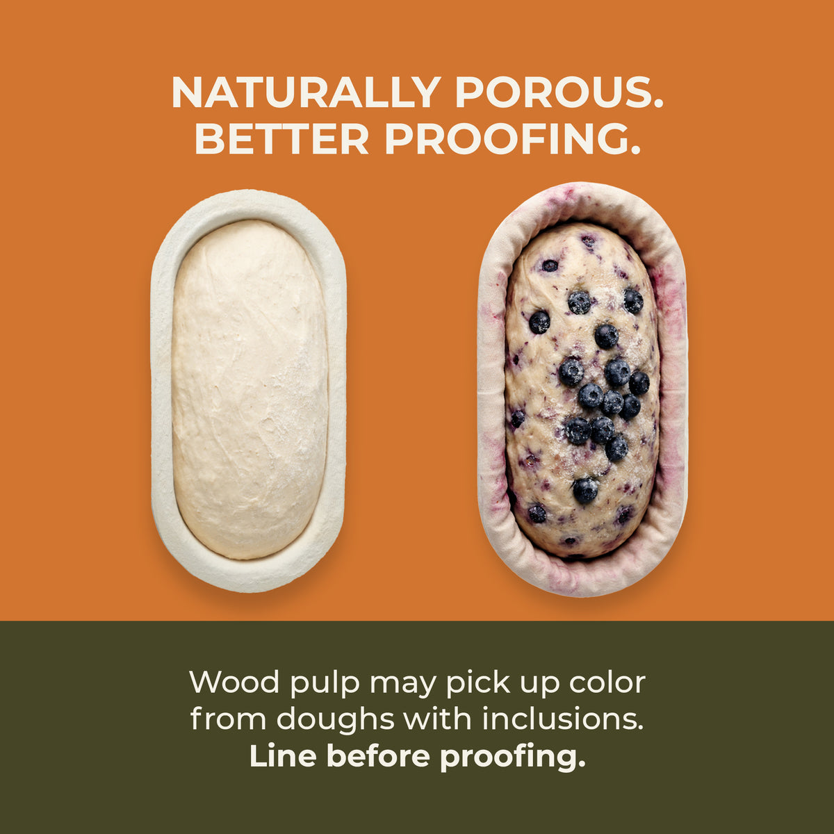 Spruce Wood Pulp Medium-sized Oval Groove 750g Banneton