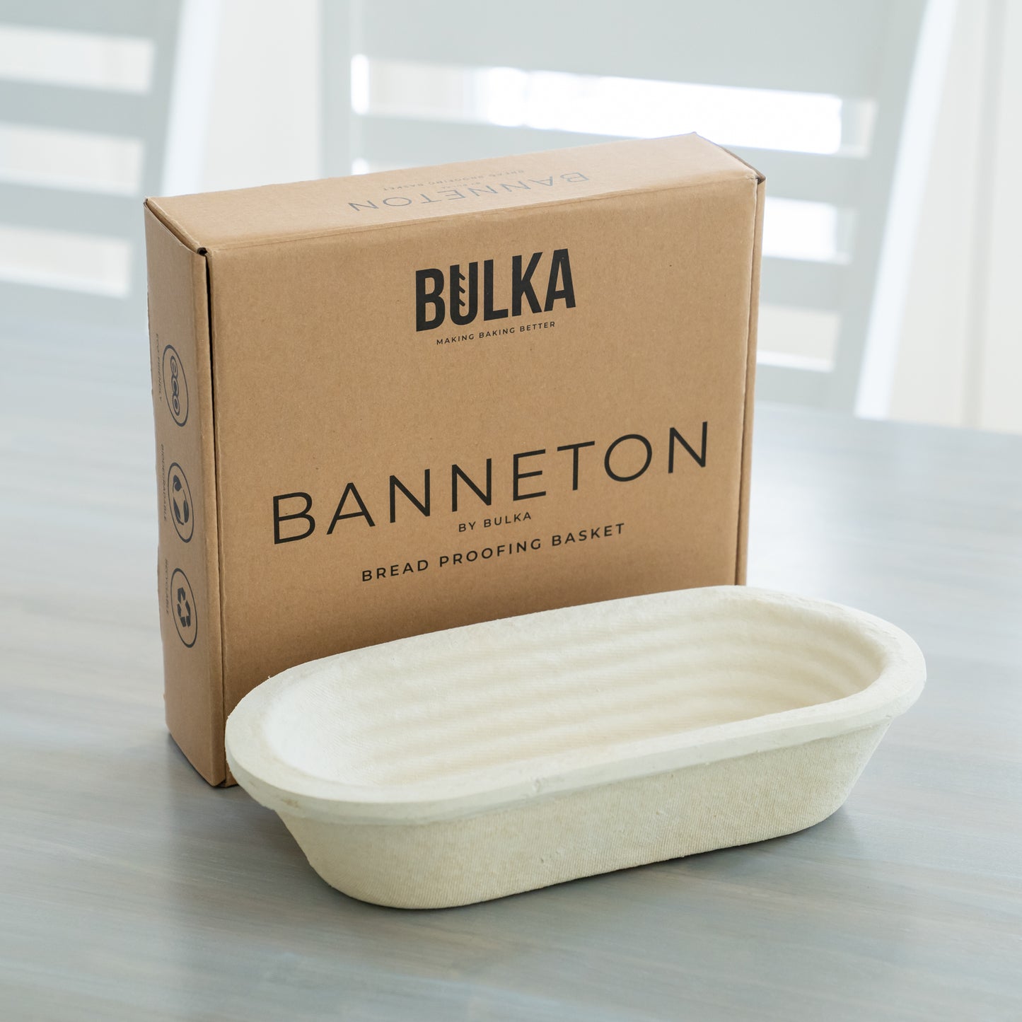 Bulka oval grooved basket with a box