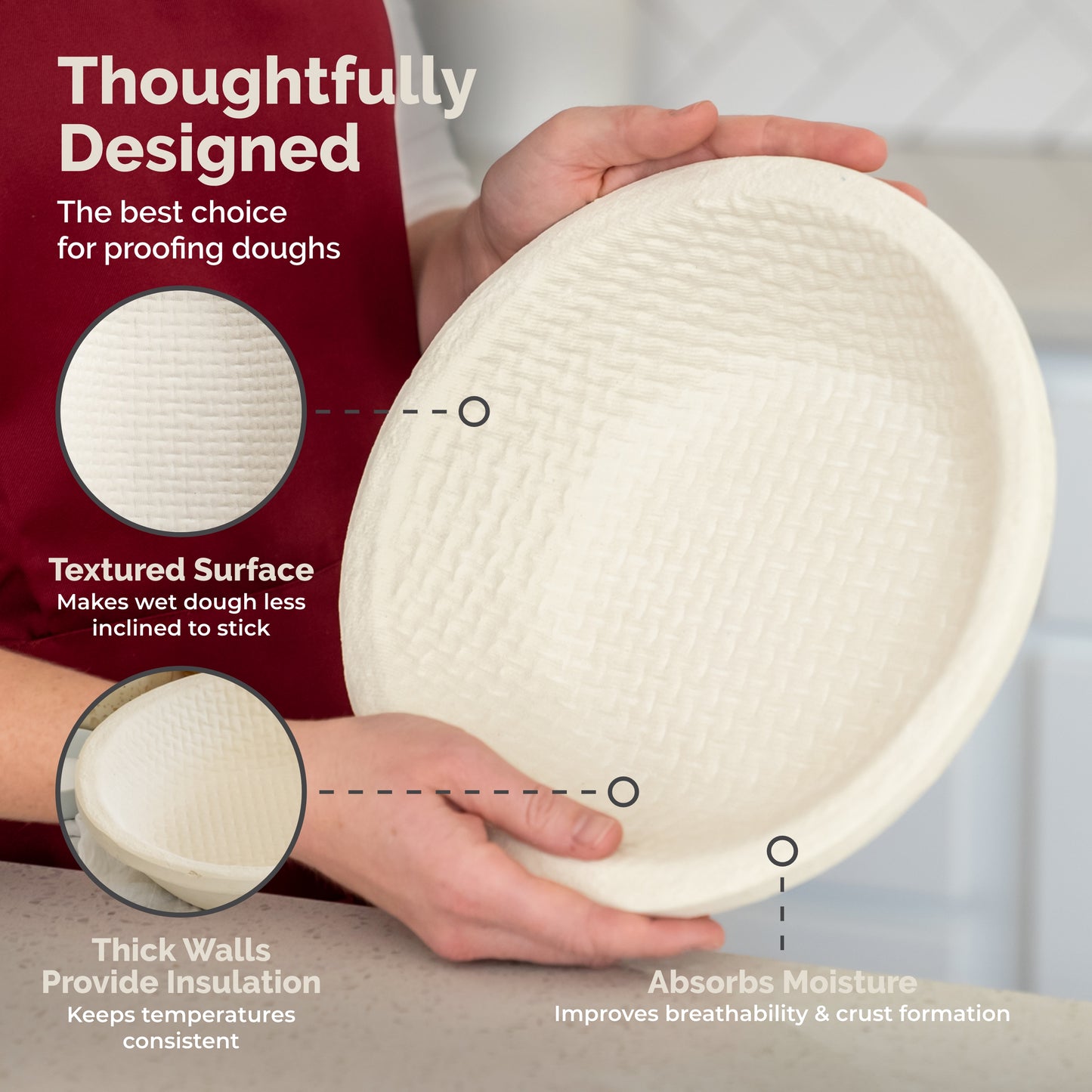 Large Round 9" Waffle 1kg Banneton