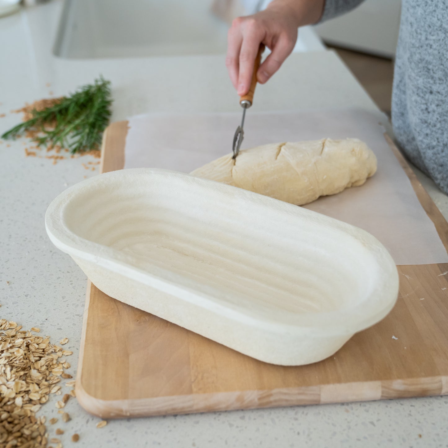 Oval Bulka banneton wood pulp basket